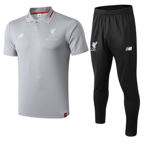 Polo Ensemble Complet Liverpool 2018-19 Gris Noir